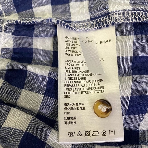 Maeve Anthropologie Flounce Gingham Buttoned Down Blouse Top - Picture 9 of 10